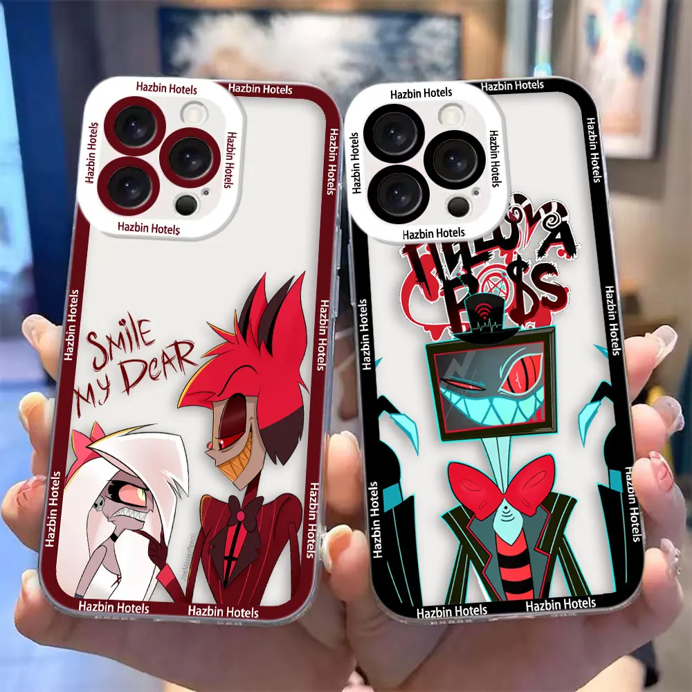 애니메이션 H-Hazbin H-Hotels 모토 G9 플러스 플레이 G22 G30 G32 G52 G53 G60 G60S G71 G72 G73 EDGE 40 PRO 투명 TPU 케이스