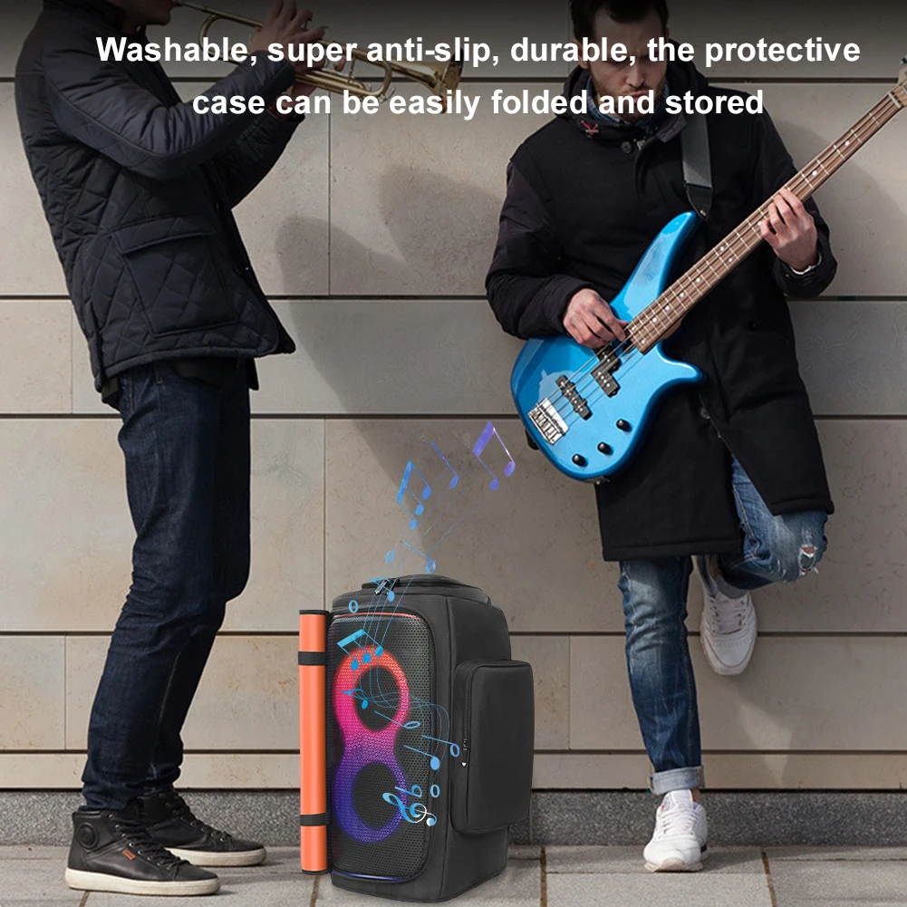 Capa protetora contra poeira para alto-falante de festa, com bolso para microfone, bolsa de armazenamento de alto-falante dupla face, resistente ao desgaste para jbl partybox 110/jbl partybox club 120