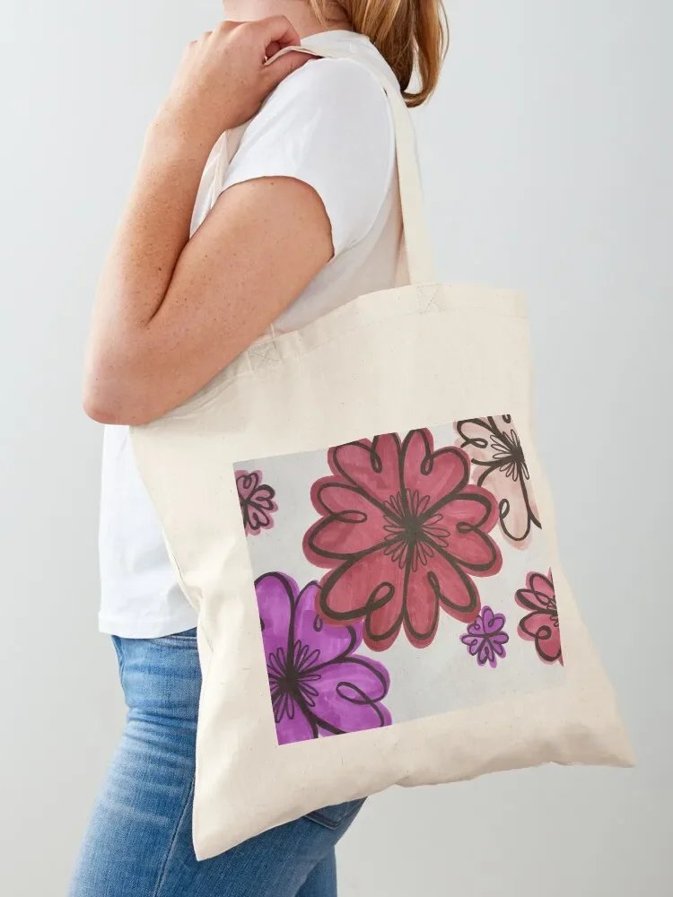 Red Heart Flower Tote Bag cute tote bag bags for women bags woman 2025 shopping bag logo