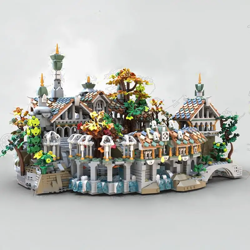 

Новинка, 4372 шт., знаменитая серия фильмов «Кольца», Moc Mini, модель «Сумерки долина», строительный блок, креативные идеи «сделай сам», детская игрушка, подарок на день рождения