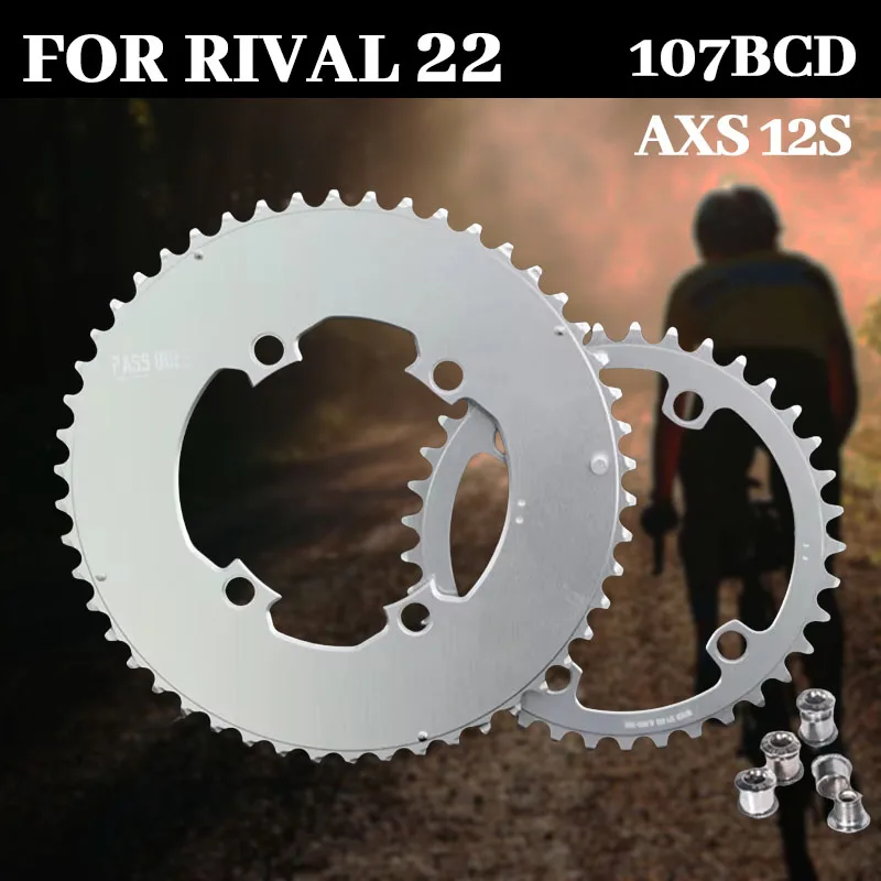 

Звездочка 107bcd для шоссейного велосипеда Sram Rival 22, серебряная пластина Aero Axs, 12 В, Корона, 12 скоростей, двойное кольцо цепи 107 Bcd, 2 посуда