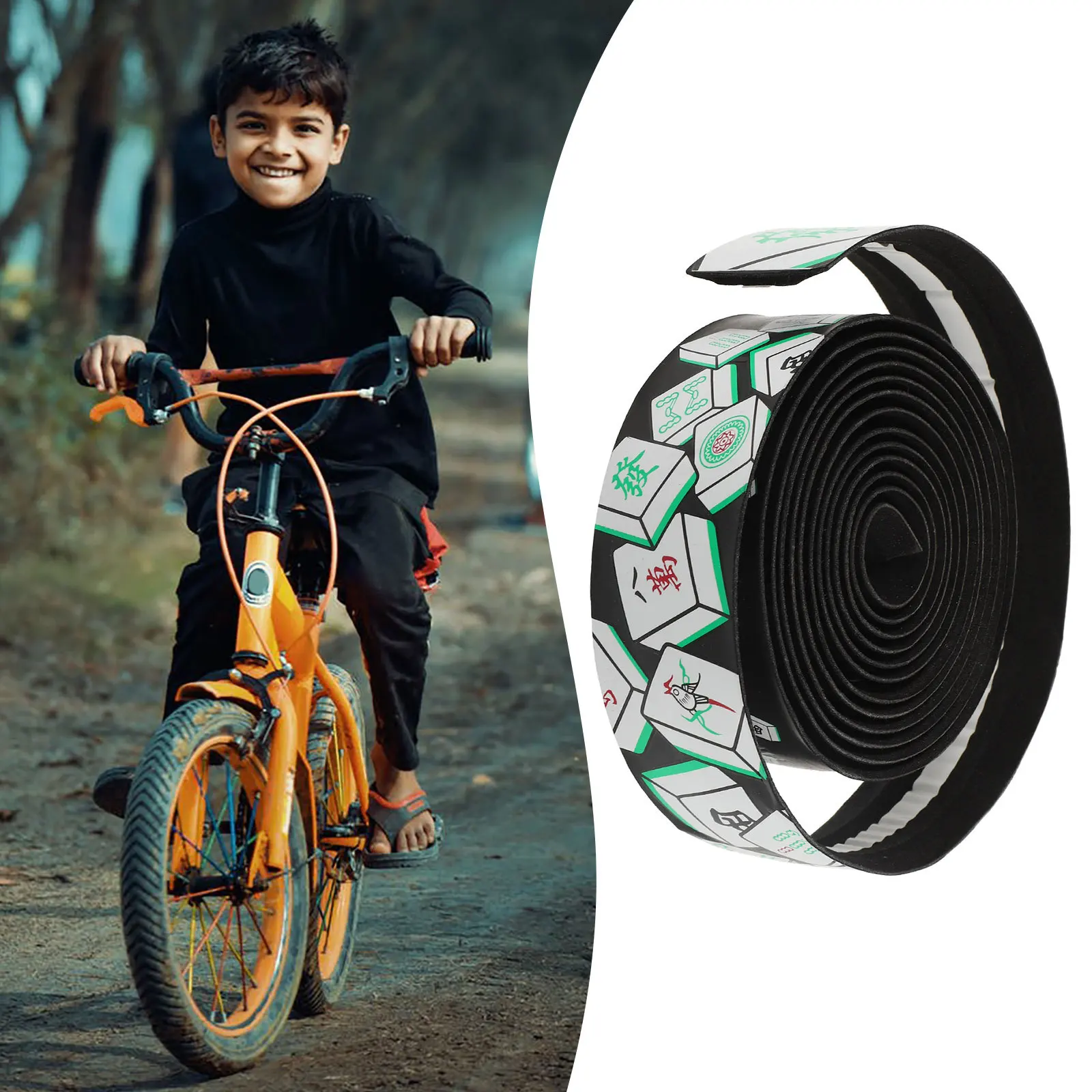 1 Pair Anti-Slip Handlebar Tape Breathable Checkered Bar Tape Road Bike Grip Cover Eva Sweat Absorption Cycling Accessory