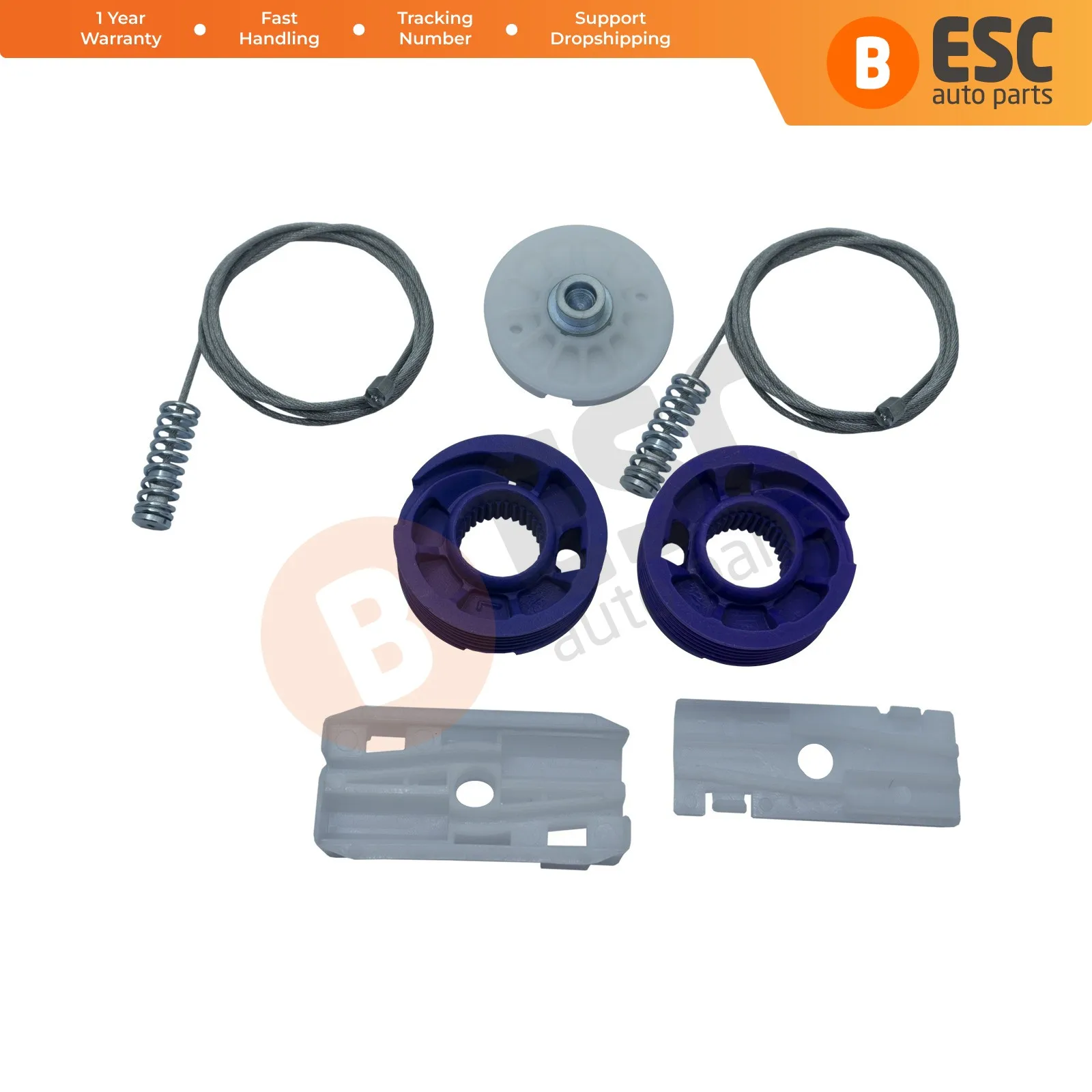 ESC Auto Parts EWR5261 Window Regulator Repair Kit Rear 3W0839398, 3W0839397 for Bentley Continental GT 2003-2010 Free Shipment