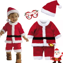 Christmas Season Costume for Toddler Boy and Girls Santa Claus Cosplay Clothing Children Xmas Warm Suit Old Man St Nicholas Look