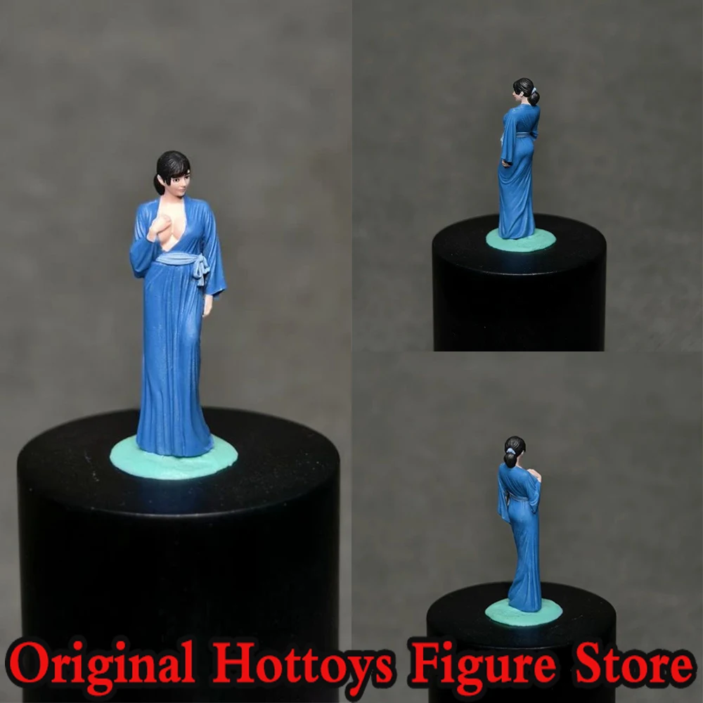 

1/64 Scale Female Soldier Blue Bathrobe Beauty Mini Painting Sculpture Character Full Set About 2.7cm Action Figure Doll Gifts