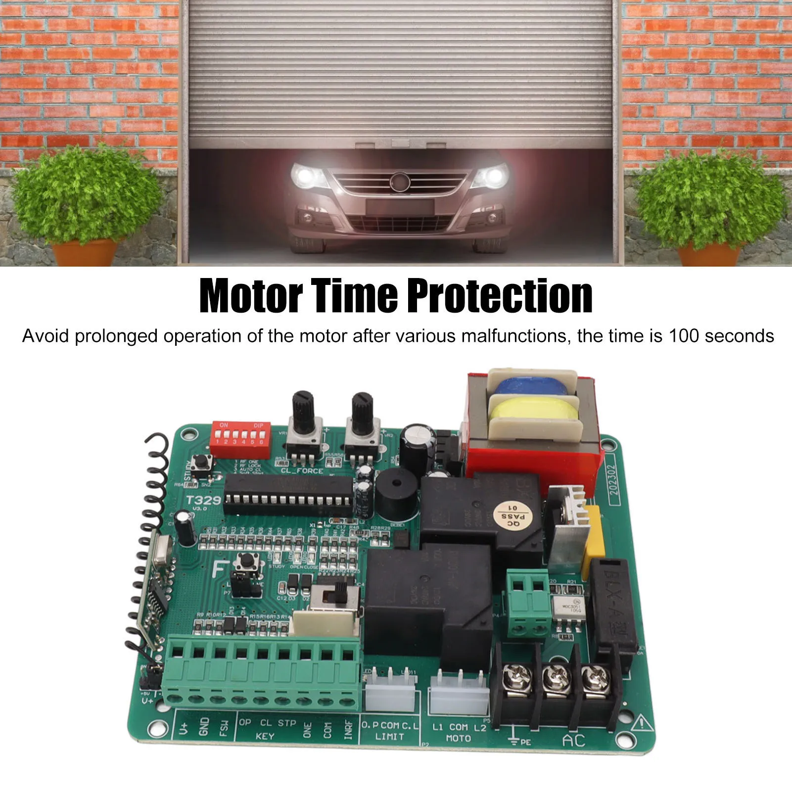 Door Motor Control Board LED Indication Long Remote Distance 220V Sliding Gate Motor Control Board Anti Interference for Car