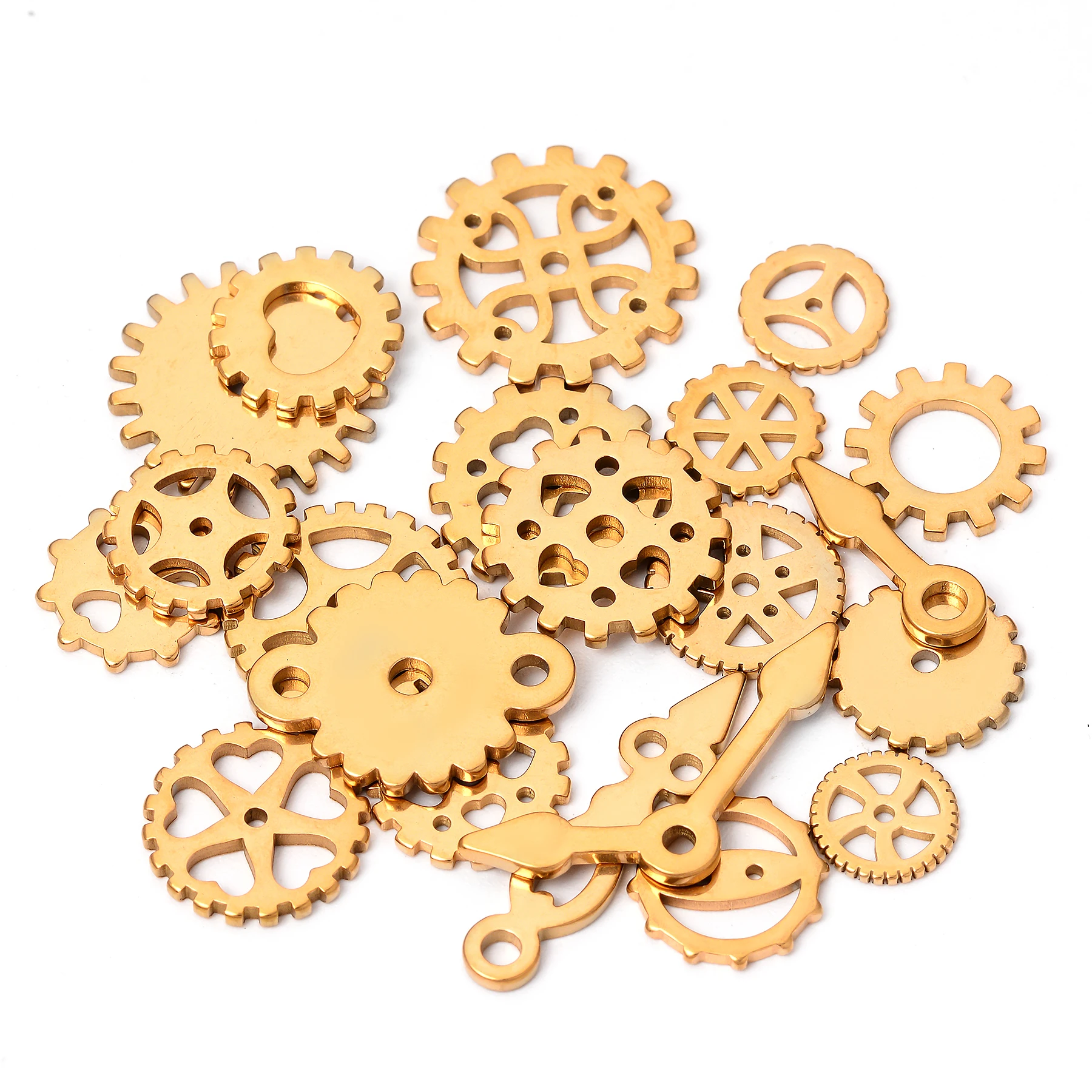 20 Stück Edelstahl-Zahnrad-Anhänger, Mechanische Steampunk-Zahnräder, Charms für DIY-Schmuckherstellung, Halsketten-Zubehör, Bastelarbeiten – Detail 3