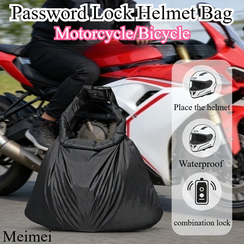 

Portable Motorcycle and Bicycle Equipment Baotou Helmet Bag Waterproof Password Lock Anti-theft Luggage Storage Bag Rider