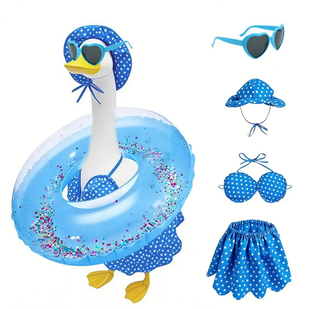 Bikini Goose Outfit Goose Costume Hawaiian Style Summer Outfit Porch Goose Clothing for Garden Lawn Outdoor Patio Decorative