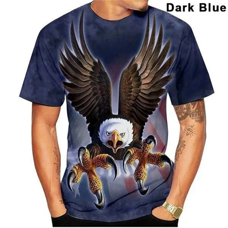 

New Eagle 3D Printed T Shirt U.S. National Bird Graphic T-shirt Men And Women Fashion Street Short-sleeved Hip-hop Casual Tops