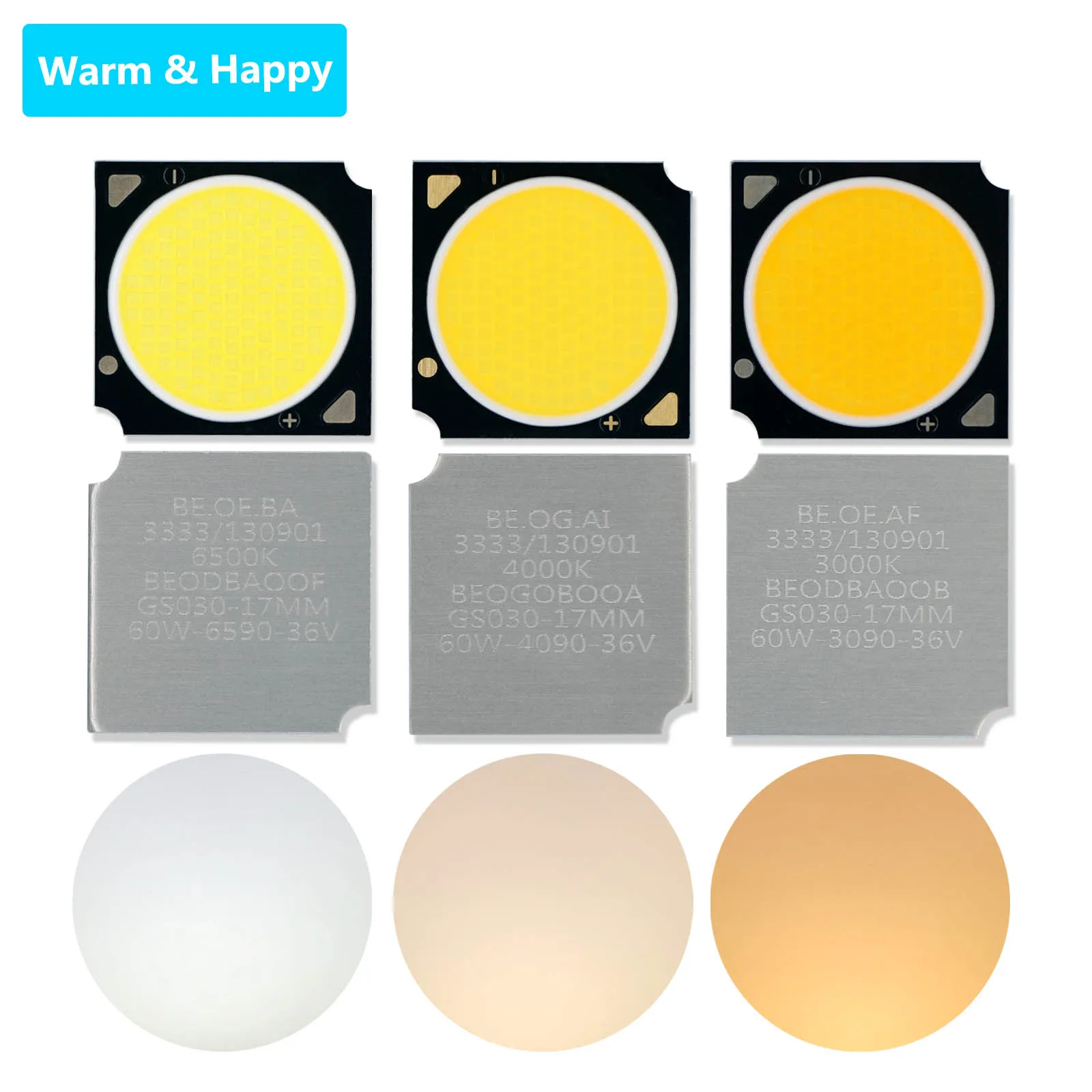 

10 шт. 10-30 Вт/15-40 Вт/20-60 Вт светодиодные бусины COB DC36-39 В 1616 мм 1818 мм 1919 мм DIY светодиодные лампы прожектора трубка 6500 К/4000 К/3000 К