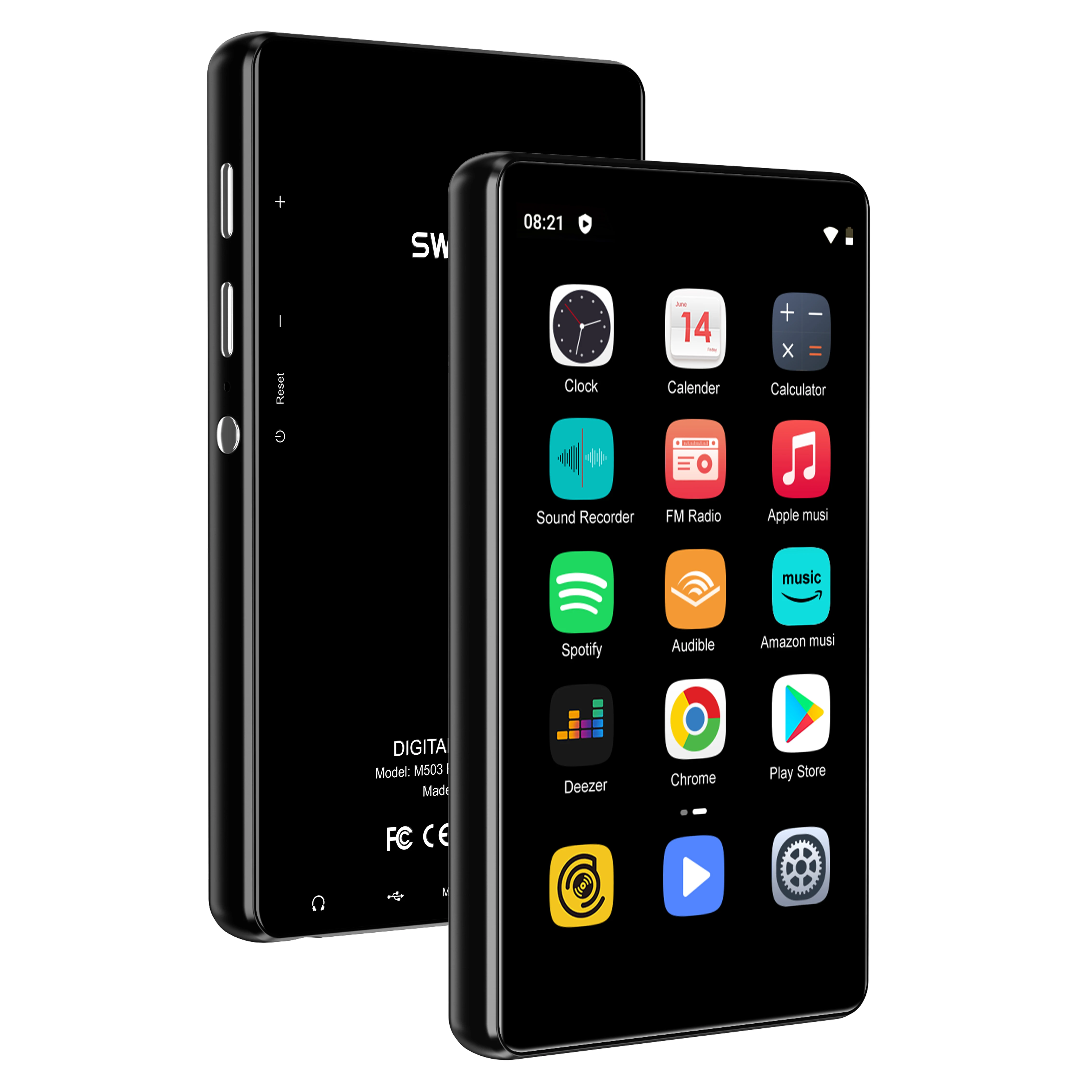 

16GB MP3 Player Android 9.0 with Bluetooth and WiFi, 4.0-inch with speakers, FM radio, eBooks, capacity up to 512GB