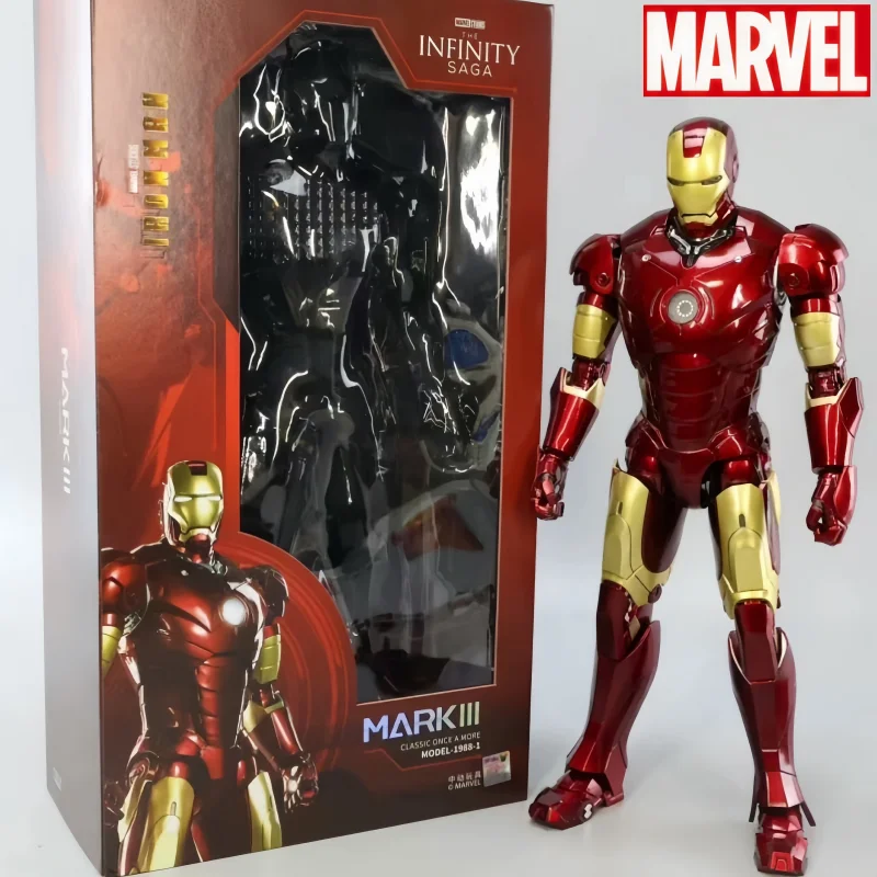 

Zd 1/5 Iron Man 36cm Mk3 Original Legends Led Lighting 10th Anniversary Memorial Collect Tony Stark Model Action Toys Figure