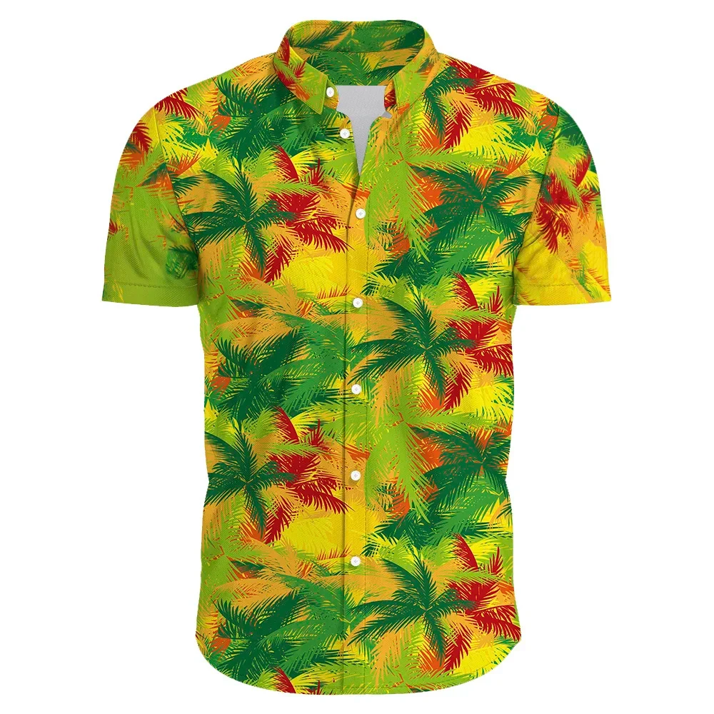 Camisas de praia havaianas masculinas e femininas, streetwear estampado com flores 3D, moda casual, camisa de manga curta floral, roupa masculina Harajuku