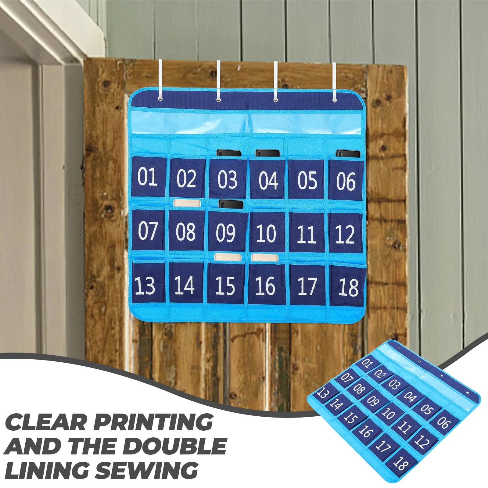 

Number Pocket Chart Phone Bag Letter Classroom Storage Holder Hanging Organizer Pouch Work