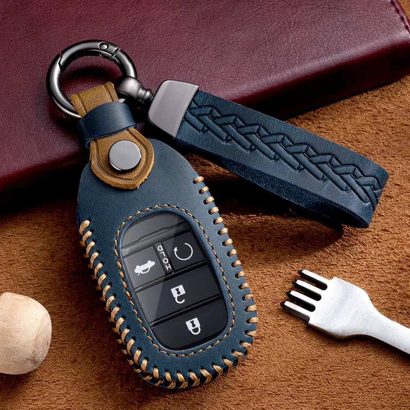 Car Key Case Cover Shell Fob For Honda 2022 2023 2024 Accord Civic HR-V CR-V Pilot Sport SI EX EX-L Keychain Accessories