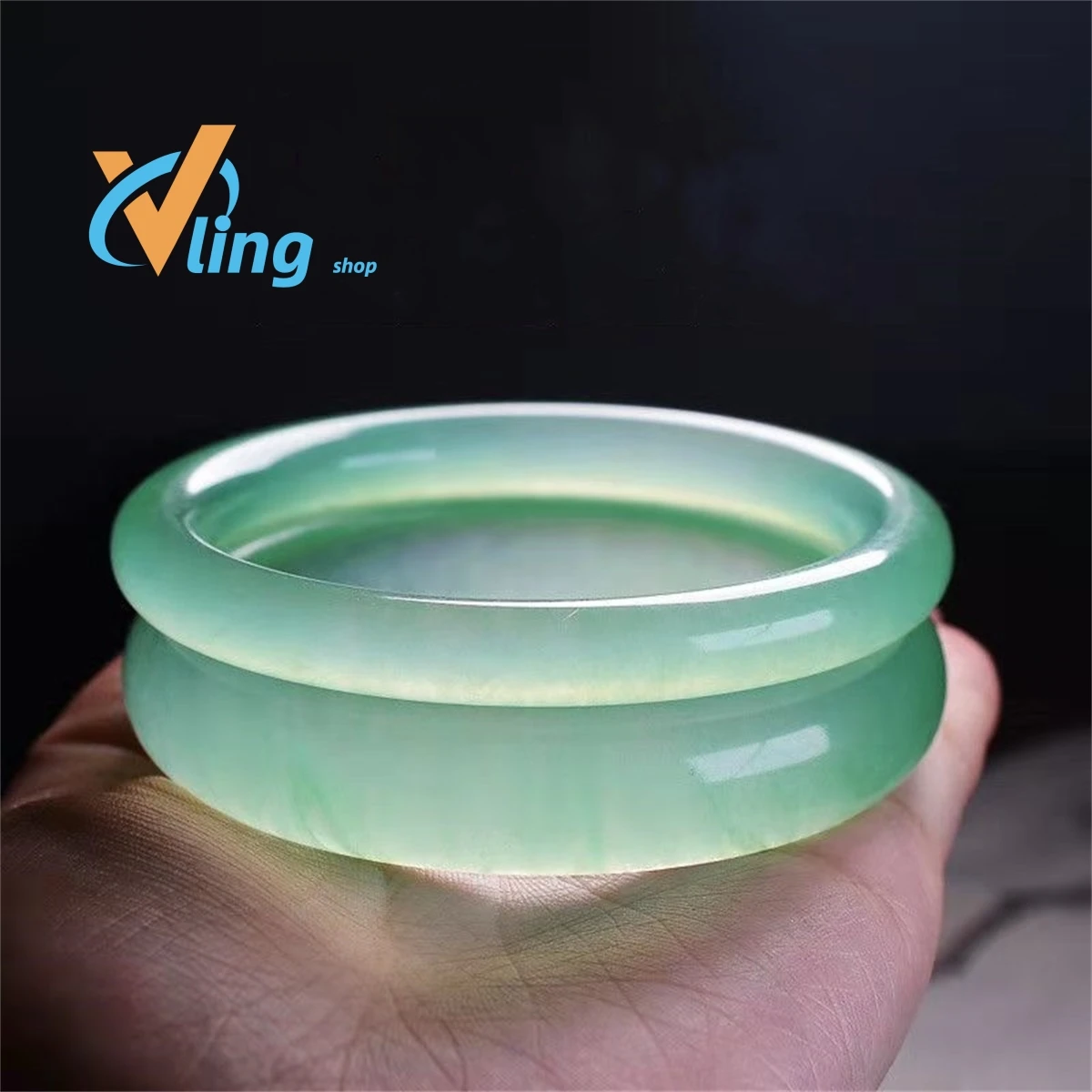 Manufacturer Wholesales Jadeite Light Green Quartzite Jade Bracelet Ice Type  Myanmar Gift Exquisite Fashion Charm Simple