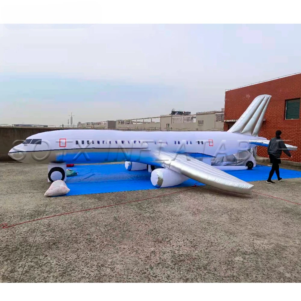 For Advertising Customized Outdoor Giant Inflatable Plane/Airplane Model With Printing Logo Hanging Transporation Replica