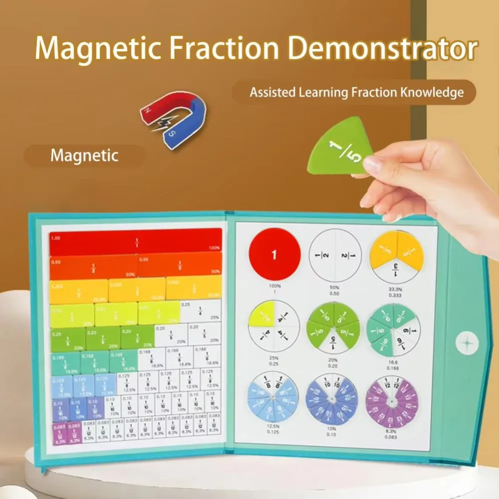 New Enlightenment Fraction Toy Fraction Book Math Educational Toy Learning Tiles Circles Teaching Aids Children