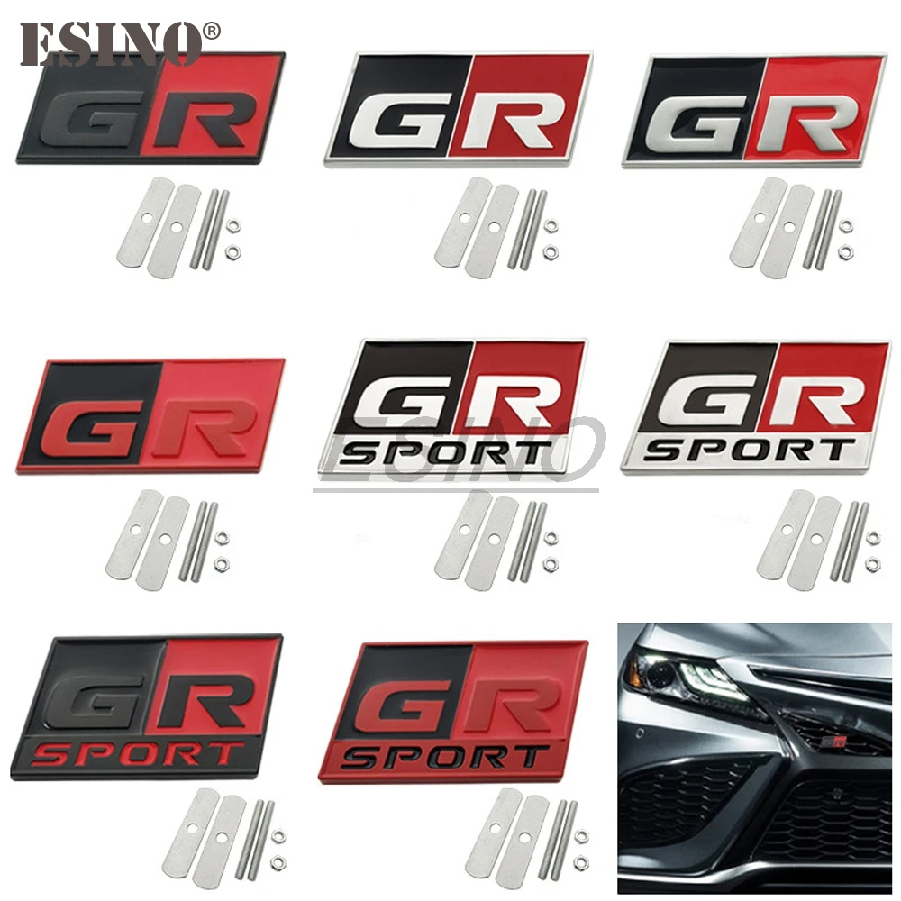 Car Styling Gazoo Racing  GR GR MN 3D Car Front Grill Zinc Alloy Badge Adhensive Metal Emblem Decal for Toyota Supra AE86 GT86