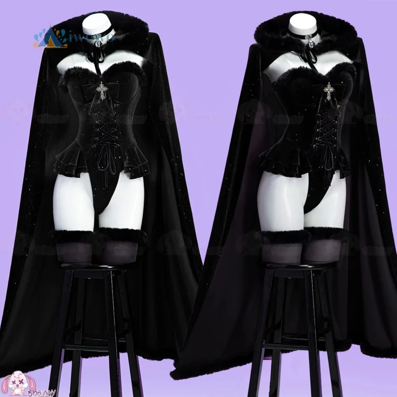 الساحرة مأدبة تأثيري حلي هالوين الأسود الأرجواني أفخم كيب الزي أنيمي الدعامة هالوين عيد الميلاد لعب دور