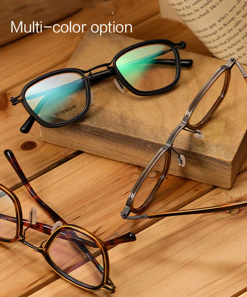 Japanese Handmade Square Glasses Frame Men Titanium Acetate Prescription Eyeglasses Brand Design Small Face Oculos Spectacles