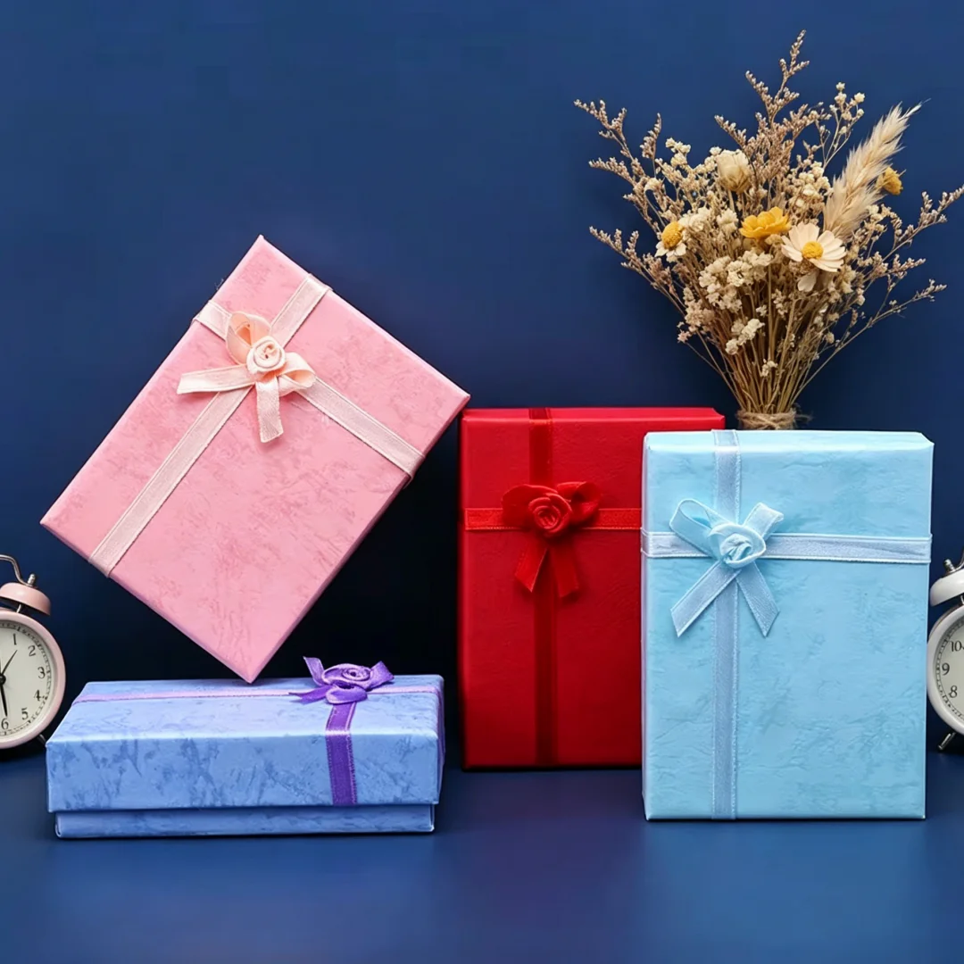 12Pcs Cardboard Paper Jewelry Storage Boxes Delicate Gift Packaging Cases with White Sponge for Brooch Rings Earrings Necklaces
