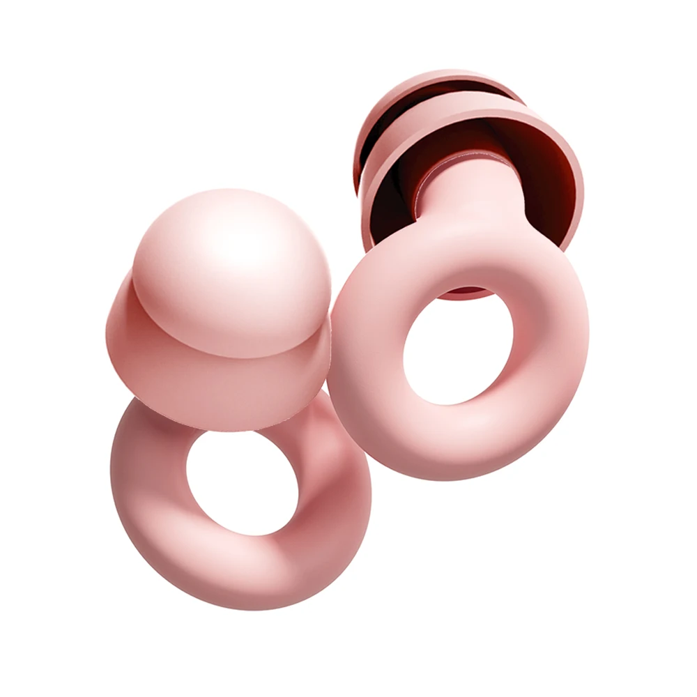 Compact Portable Double-Layer Silicone Earplugs Waterproof Anti-Noise Ear Plugs for Short Excursions Concerts And Night-Time Use