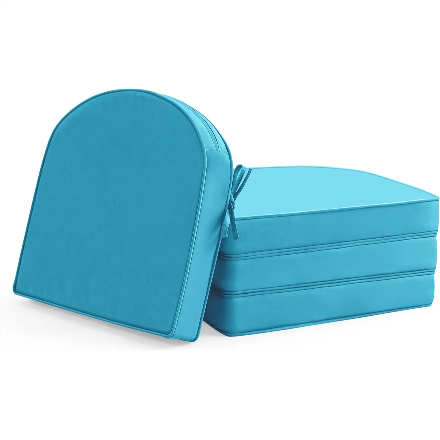 

Outdoor Chair Cushions Set of 4: Waterproof & Fade Resistant Patio Furniture Cushions 17x16x2 Inch Non Slip Round Corner Seat
