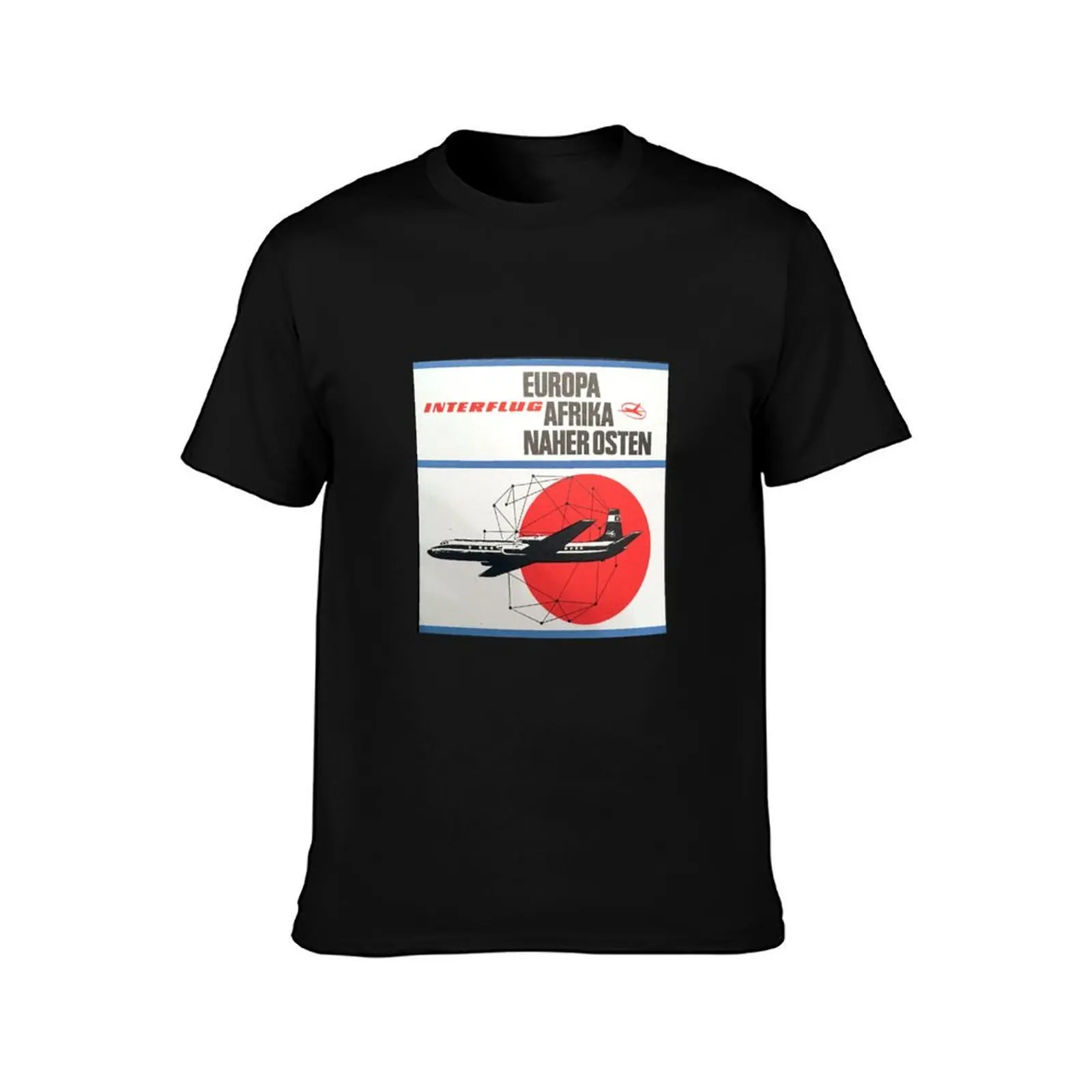 Interflug East Germanys Airline - Europa, Afrika, Naherosten T-Shirt cute clothes vintage t shirts mens t shirts top quality