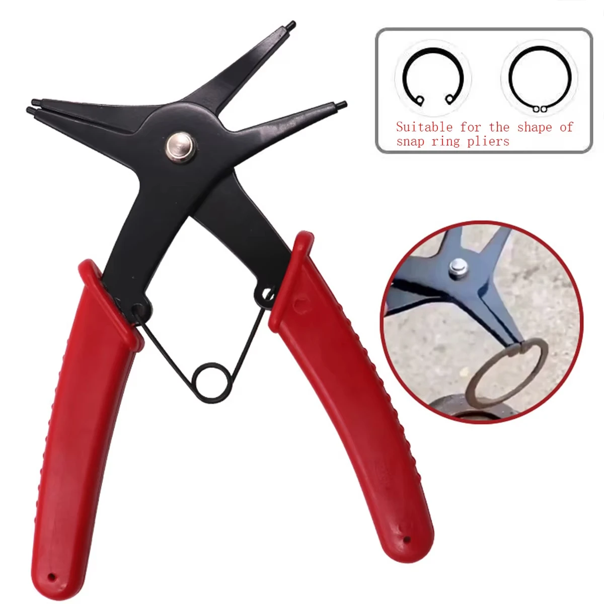 

Circlip Pliers 2 in 1 Internal and External Dual Purpose Pliers External Spring Pliers Large Retaining Ring Removal Tool 1pc
