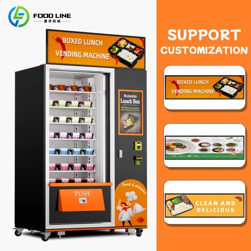 Hot Fast Food Vending Machine With Wholesale Sushi/Instant Noodle Elevator Customized LOGO&Sticker  Hot Food Vending Machine