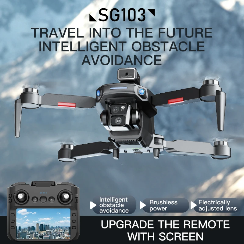 SG103 PRO Drone 720P HD Camera Brushless Obstacle Avoidance Automatic Return Remote Control With Screen Foldable RC Quadcopter