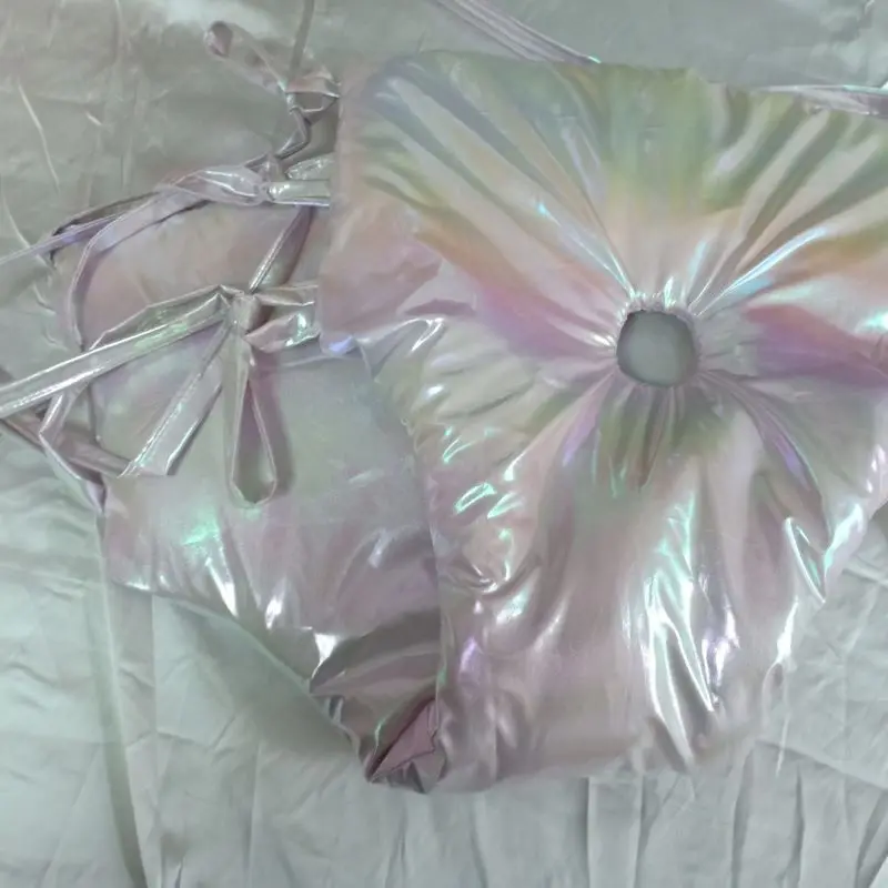 Holographic Metallic Shiny Men's Underwear Thickened Waterproof Cut‑Out Multi‑Strap Panties Soft Smooth Fluffy BF Sexy Briefs