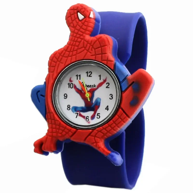 Montre Spider Man pour enfants, jouet de voiture de dessin animé pour garçons et filles, montre de mode pour bébé, cadeau d'horloge pour enfant