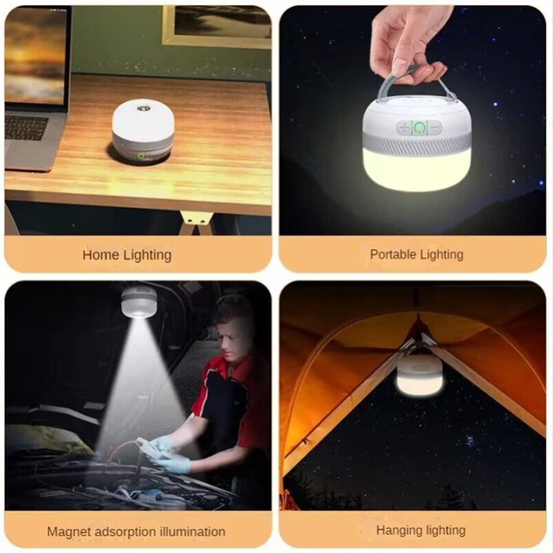 LV10 Outdoor LED Camping Flashlight 230 Hours Rechargeable Camping Lantern with Magnet Lighting Fixture-AT35