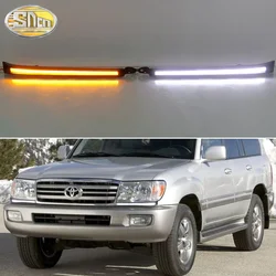 For Toyota Land Cruiser 100 LC100 Dynamic Turn Signal Waterproof Car DRL 12V LED Daytime Running Light LED Fog Lamp Decoration