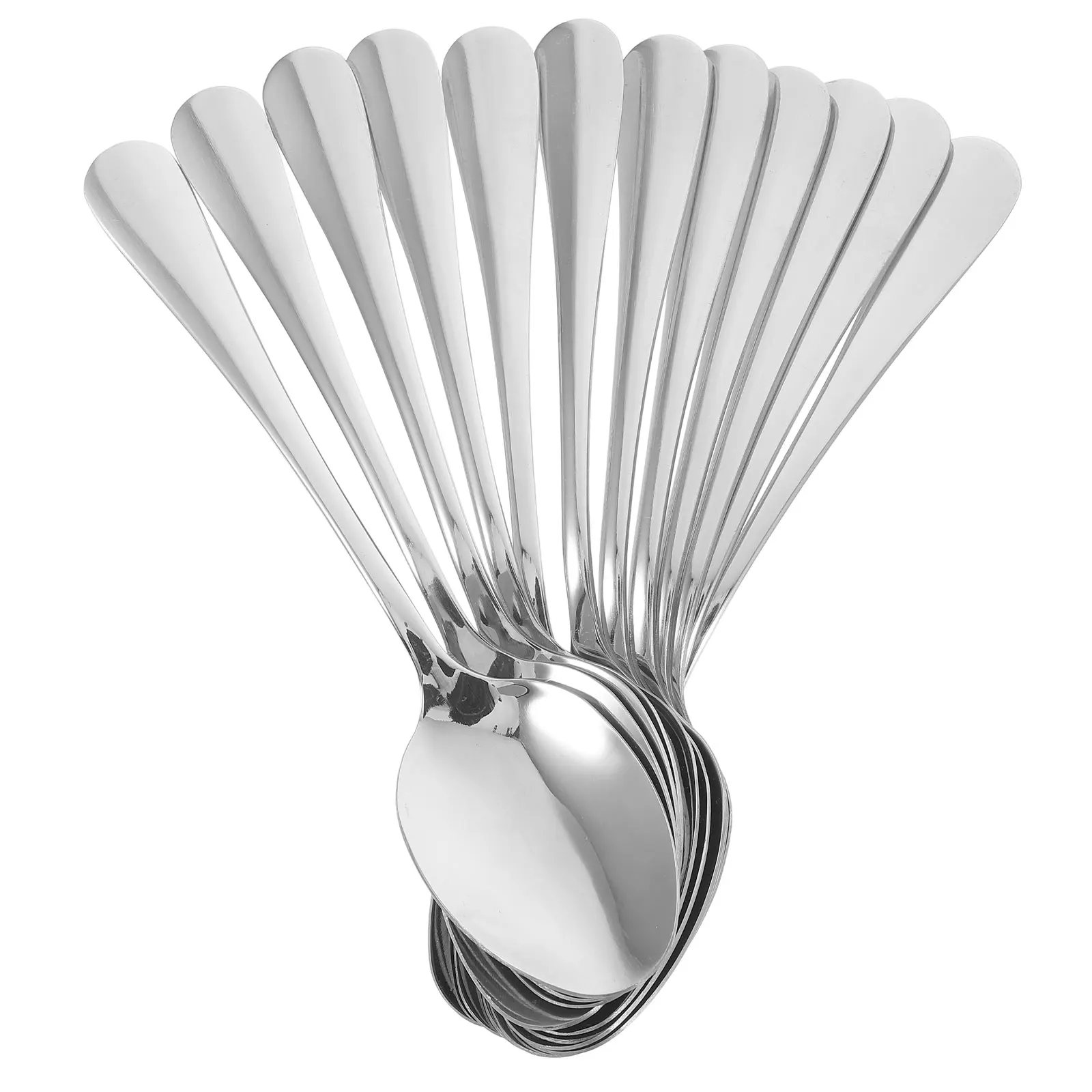

12 Pcs Spoon Stainless Steel Tableware Stirring Spoons Dinner Kitchen Serving Pointed Silver