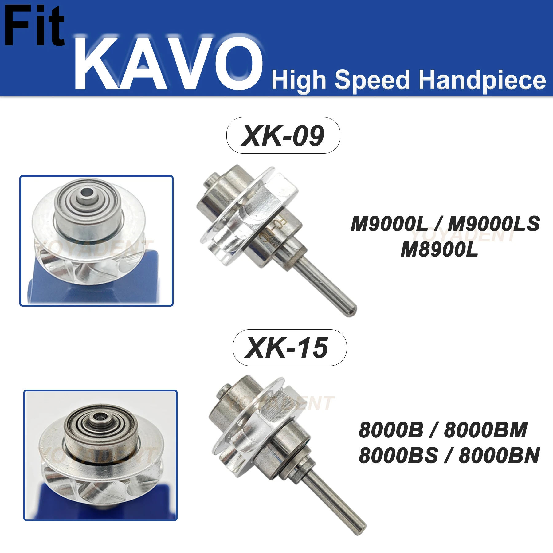 

Стоматологический турбинный воздушный ротор подходит для высокоскоростного наконечника KAVO 8000B/8000BM/8000BN/8000BS M9000L/M9000LS/M8900L