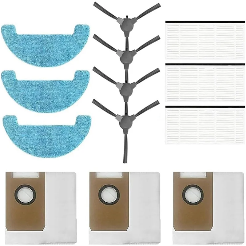 A83X-Set Aksesori Bantalan Pel Sikat Samping Filter Hepa Dirancang untuk Penyedot Debu Loorow AT800