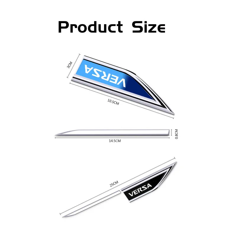 2pcs Car Chrome Modified Car Body Side Doors Blade Car Stickers for VERSA Automobile Decoration Accessories