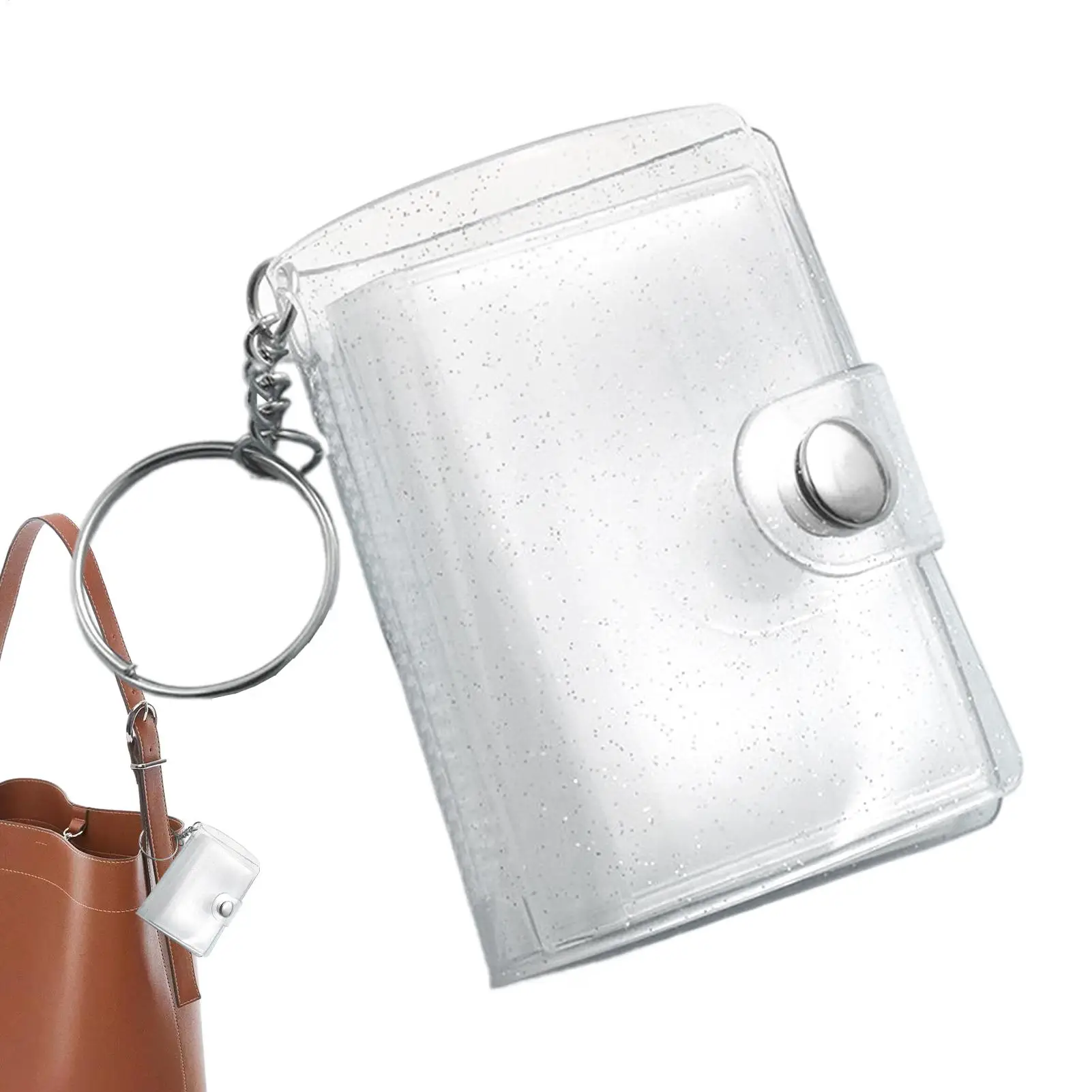 2 inch mini photo album binder keychain style pocket photo album binder, portable photo card holder a gift for friends