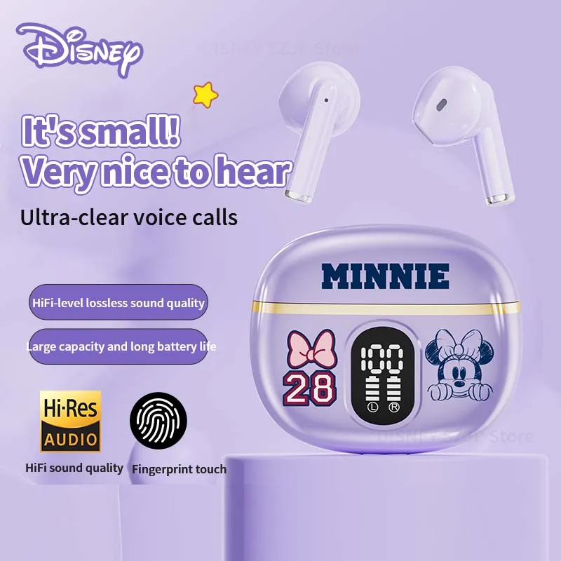 

Disney TWS Earbuds Mickey Earphones Bluetooth 5.4 Minnie Wireless Headset J08 HiFi Sound Sport Noise Reduction Game Headphone