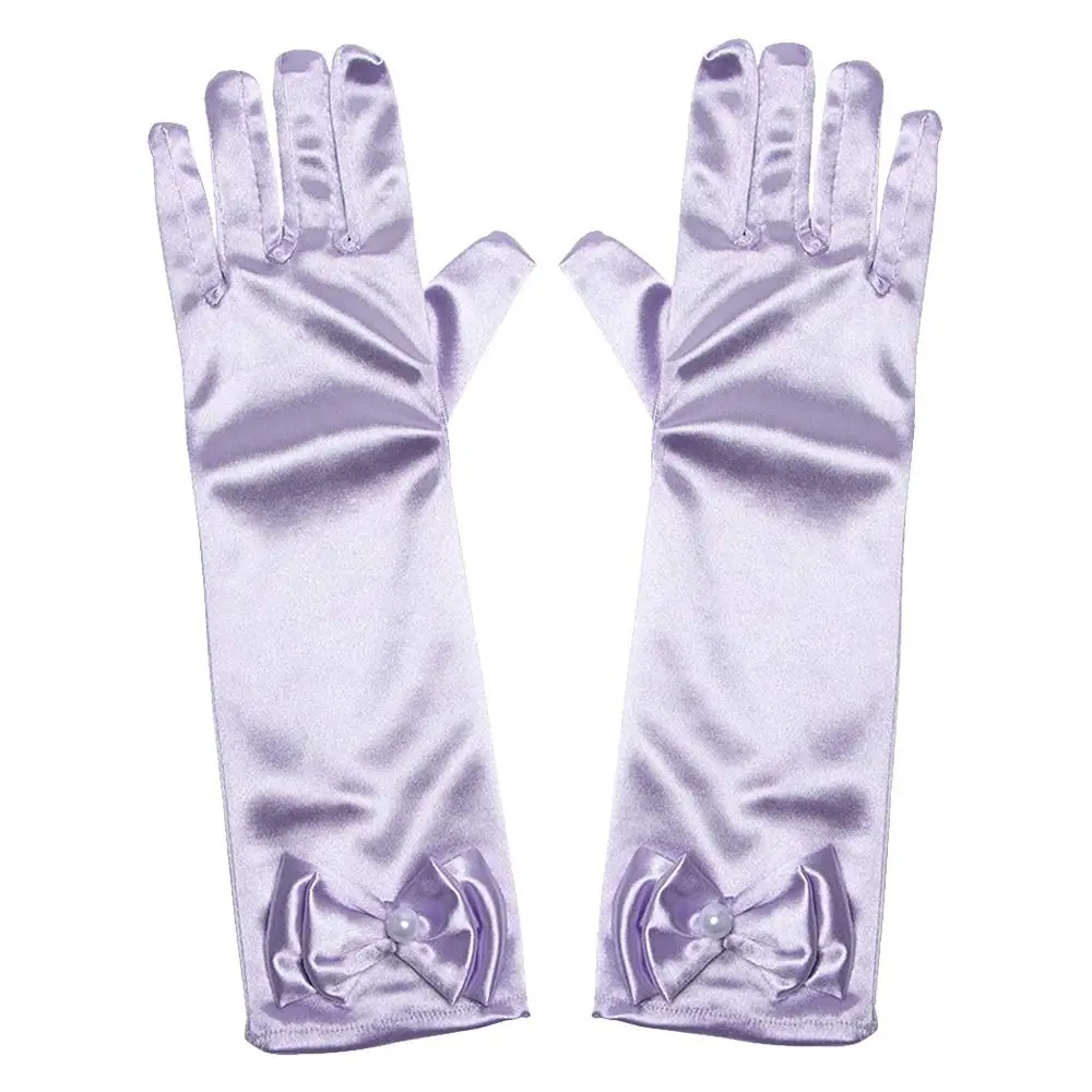 Gants de spectacle de danse de princesse pour enfants, mitaines à doigts complets, accessoires de jupe de princesse, gants longs pour enfants