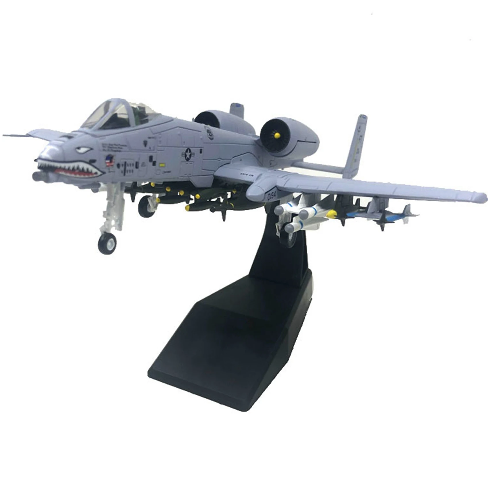 1:100 A-10 Attack Plane Metal Fighter Diecast Aircraft with Stand Display Model for Kids Adult Home Office Decor