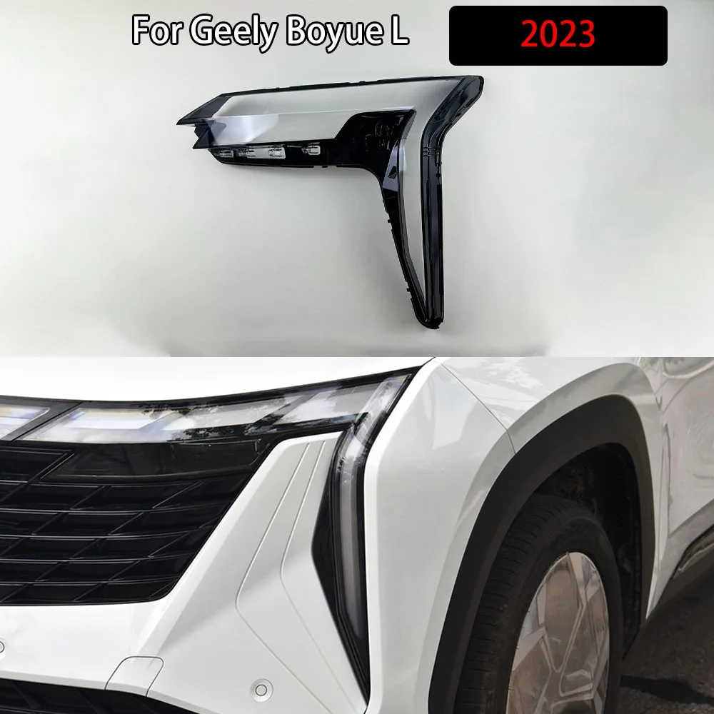

For Geely Boyue L 2023 Car Front Headlamp Cover Headlight Shell Transparent Lampshade Lens Plexiglass Car Accessories