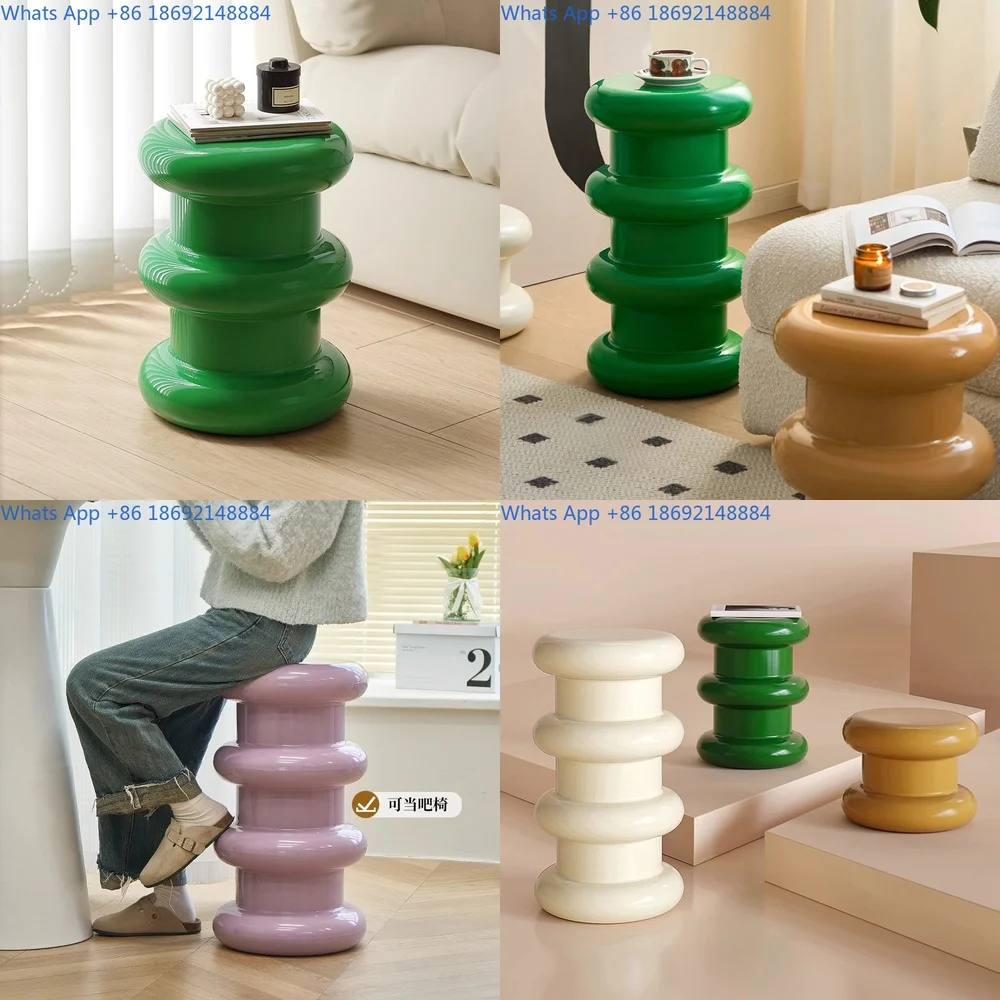 

Creative Stool for Shoe Changing Small Round Bench for Living Room Entryway Side Table Decorative Furniture