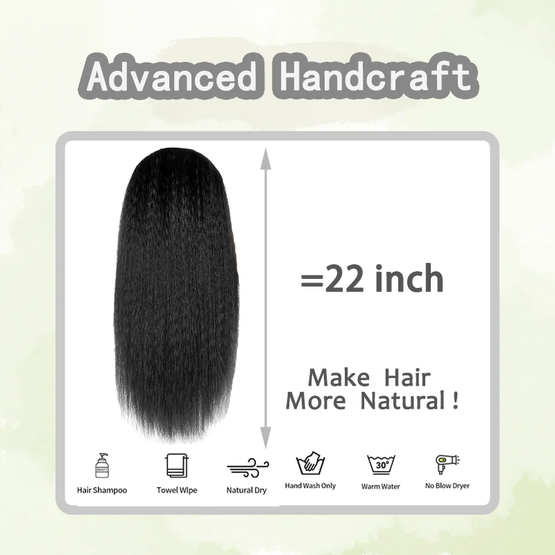 22/28/30 بوصة طويل غريب شعر مستعار مستقيم ارتداء والذهاب غلويليس الباروكات قبل قطعها قبل قطع ياكي بيروكات صناعية للنساء السود #4