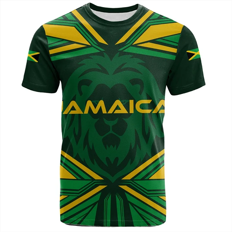 Jamaica National Flag Graphic T Shirt For Men Clothing Jamaican Pride Short Sleeve T-Shirt Tops Mens Tee Shirts Streetwear