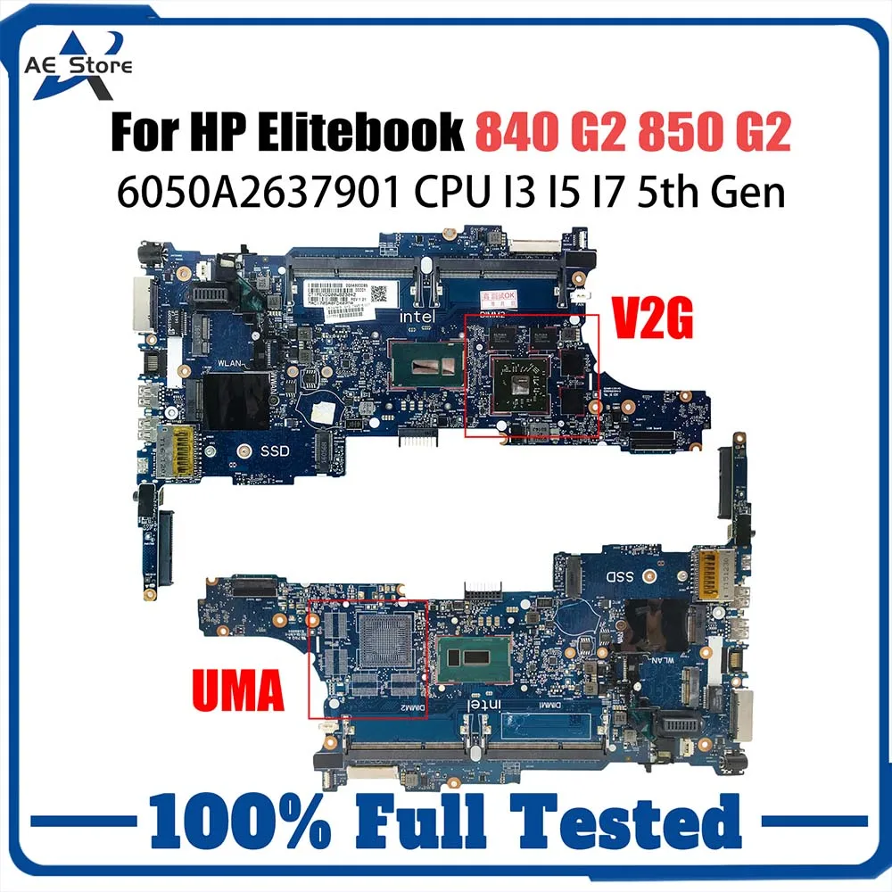 

Mainboard For HP Elitebook 840 G2 850 G2 Laptop Motherboard I5 I7 5th Gen CPU 6050A2637901 799510-601 799510-501 799513-601